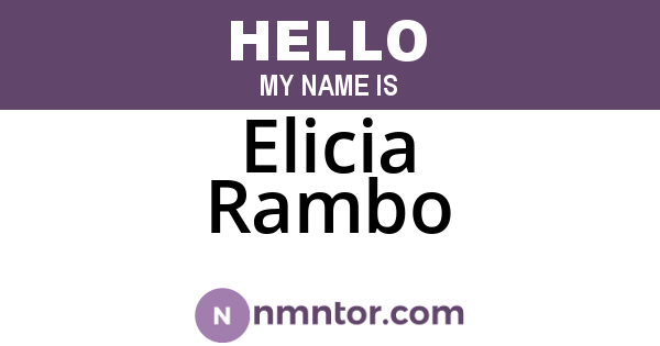 Elicia Rambo