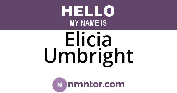 Elicia Umbright