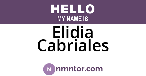 Elidia Cabriales