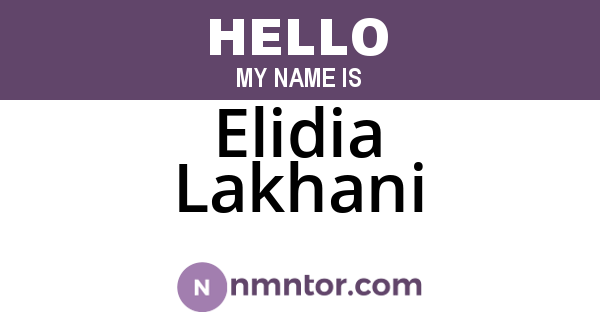 Elidia Lakhani