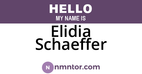 Elidia Schaeffer