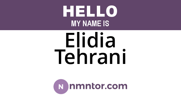 Elidia Tehrani
