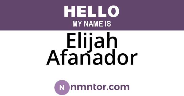 Elijah Afanador