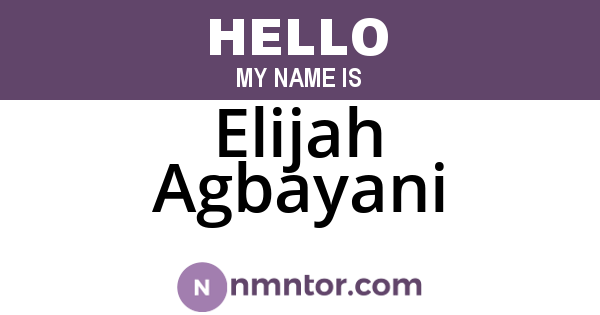 Elijah Agbayani