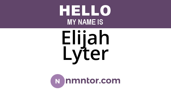 Elijah Lyter