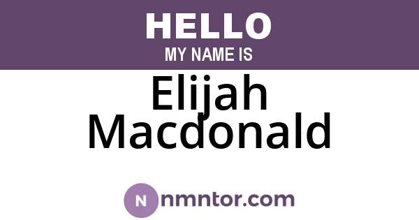 Elijah Macdonald