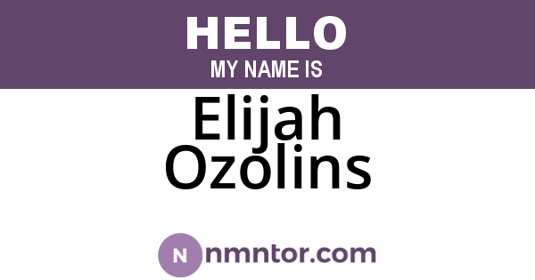 Elijah Ozolins