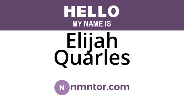 Elijah Quarles