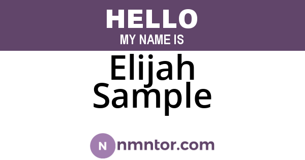 Elijah Sample