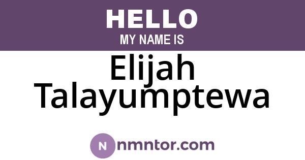 Elijah Talayumptewa