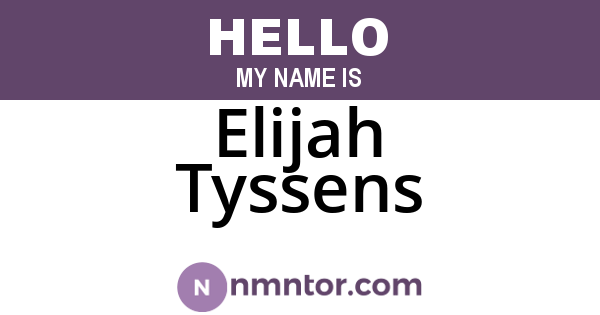 Elijah Tyssens