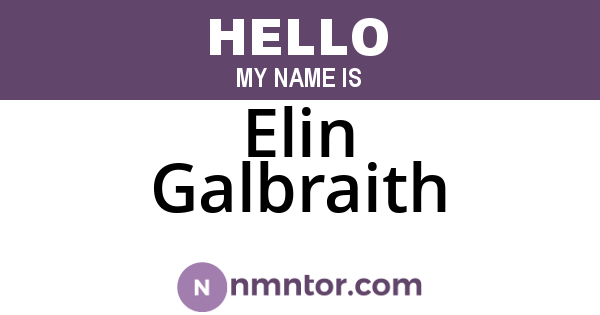 Elin Galbraith