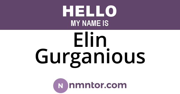 Elin Gurganious