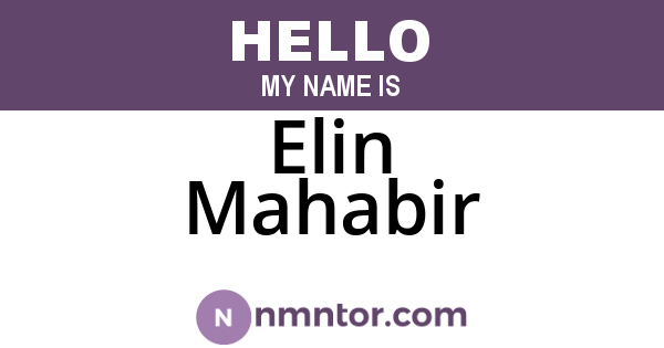 Elin Mahabir