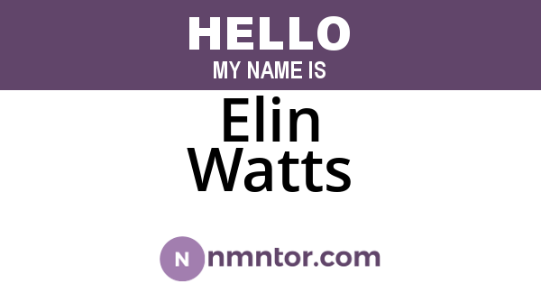 Elin Watts