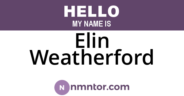 Elin Weatherford