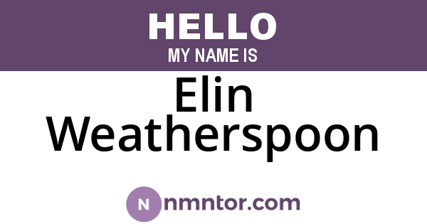 Elin Weatherspoon