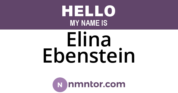 Elina Ebenstein