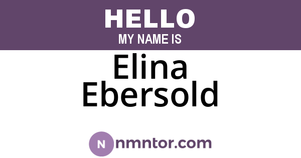Elina Ebersold