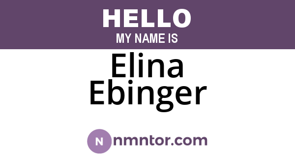 Elina Ebinger