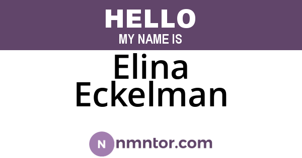 Elina Eckelman