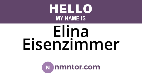 Elina Eisenzimmer
