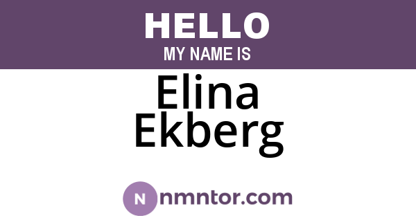 Elina Ekberg