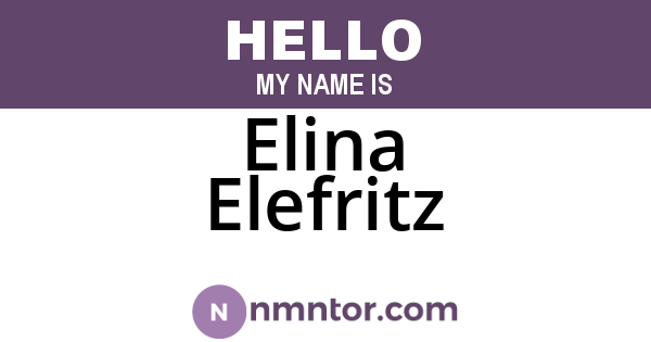 Elina Elefritz