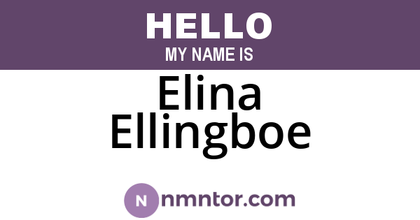 Elina Ellingboe