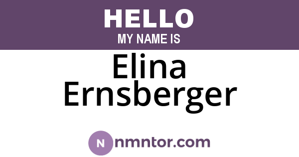 Elina Ernsberger