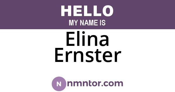 Elina Ernster