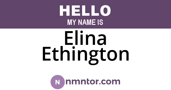 Elina Ethington