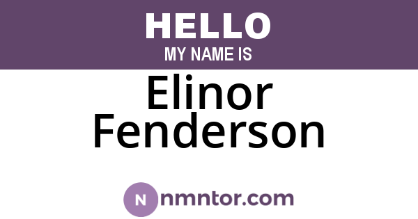 Elinor Fenderson