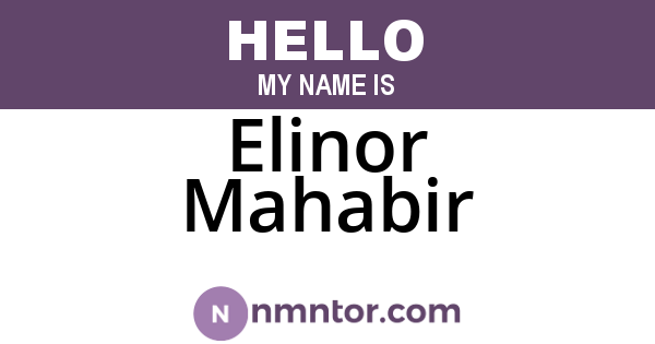 Elinor Mahabir