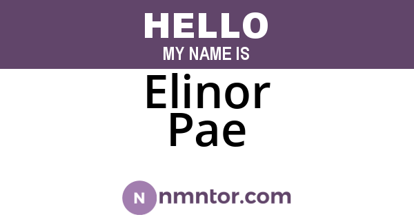 Elinor Pae