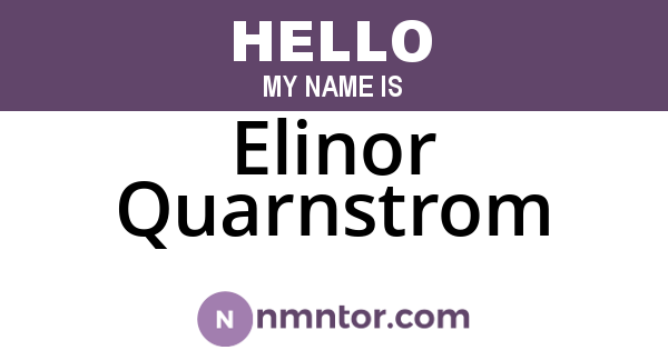 Elinor Quarnstrom