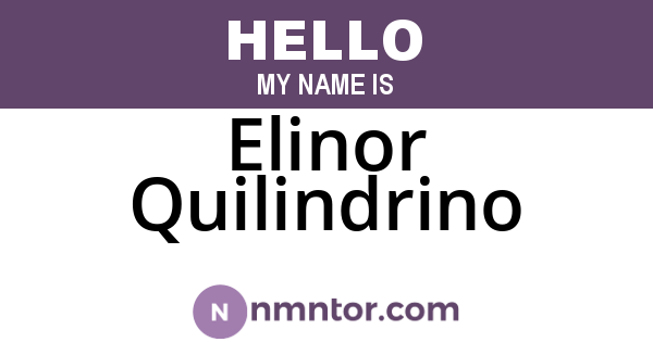 Elinor Quilindrino