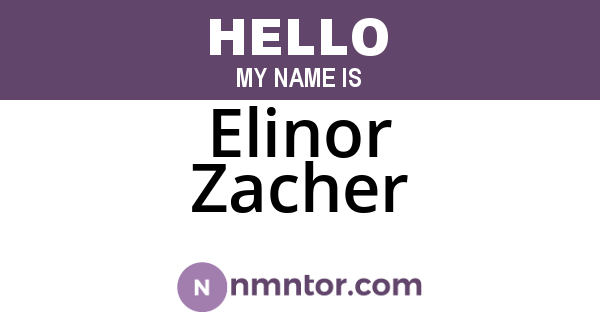 Elinor Zacher