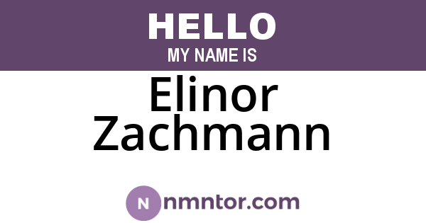 Elinor Zachmann