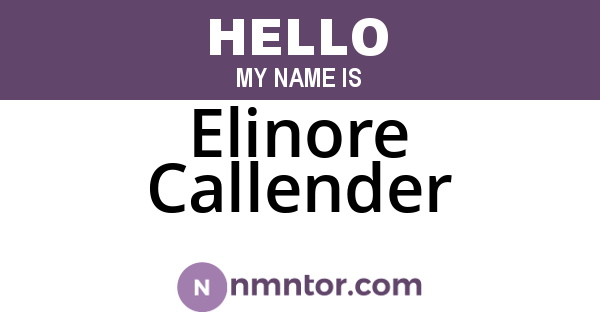 Elinore Callender