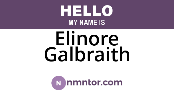 Elinore Galbraith