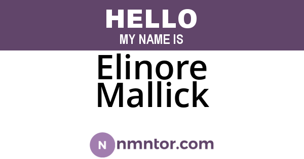Elinore Mallick