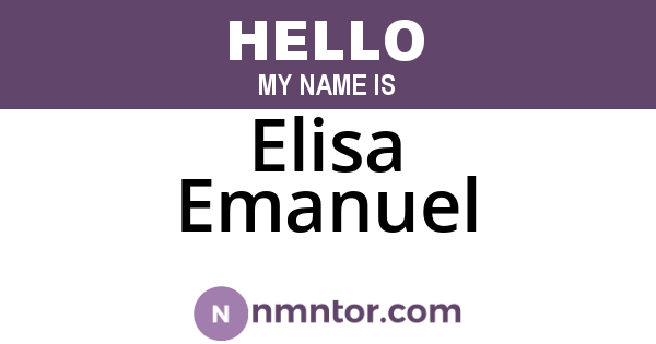 Elisa Emanuel