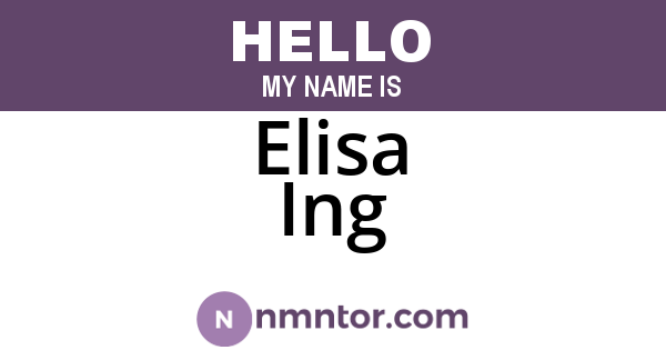 Elisa Ing