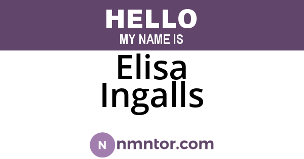 Elisa Ingalls