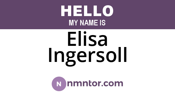 Elisa Ingersoll