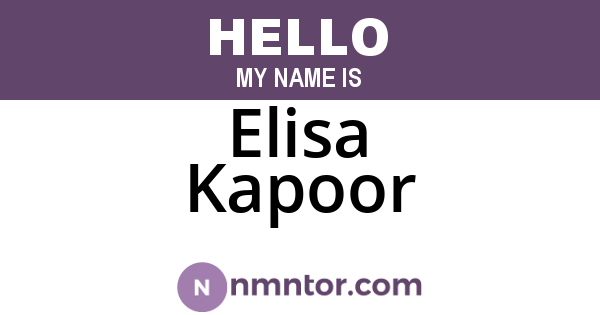 Elisa Kapoor