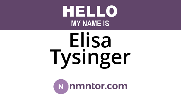 Elisa Tysinger
