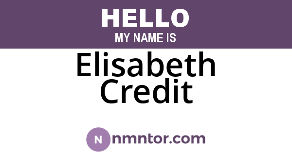 Elisabeth Credit