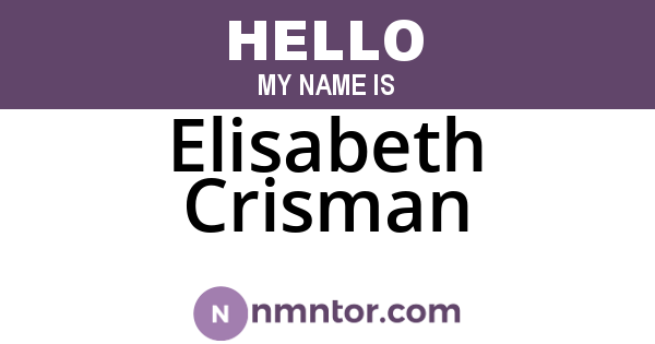 Elisabeth Crisman